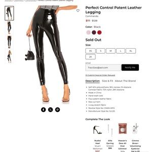 Commando Shiny Black Leggings